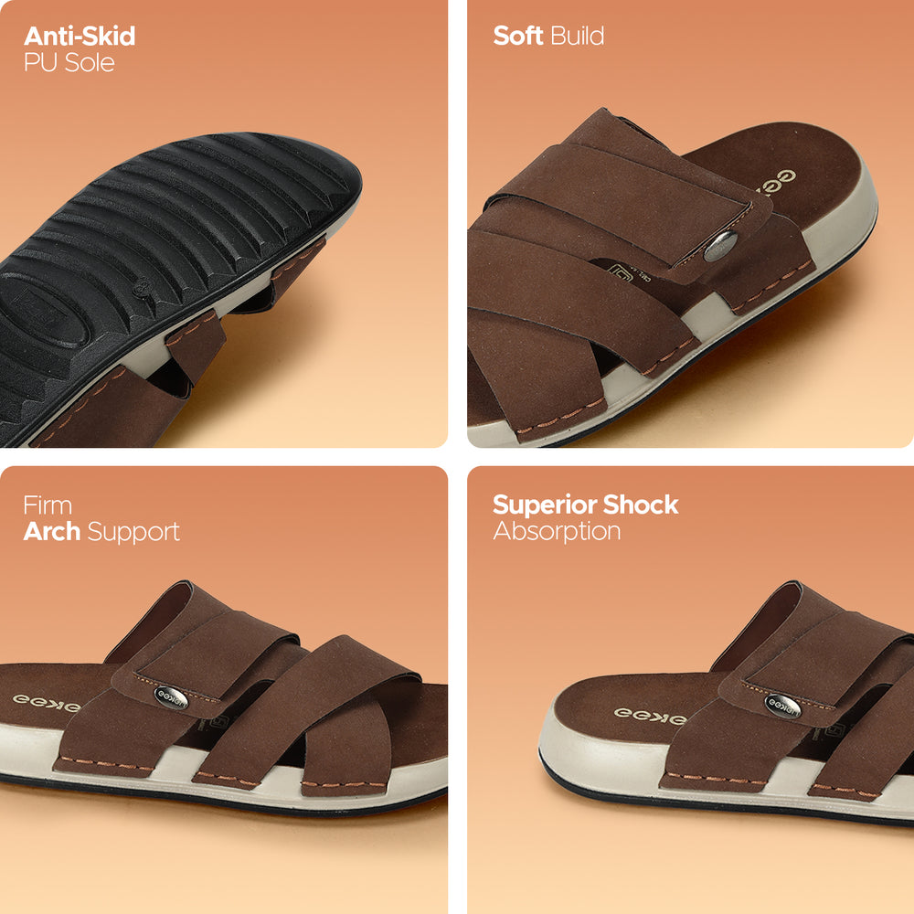 Paragon Men’s Slip-On Sandals | Stylish &amp; Lightweight with Synthetic Upper