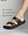 Eeken Men Comfort Sandals Double Buckle Leightweight Slip On for Casual Daily use