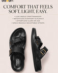Eeken Men Comfort Sandals Double Buckle Leightweight Slip On for Casual Daily use