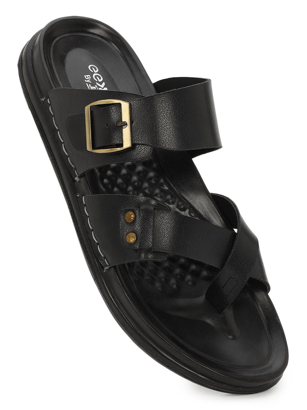 Eeken Men Comfort Sandals Double Buckle Leightweight Slip On for Casual Daily use