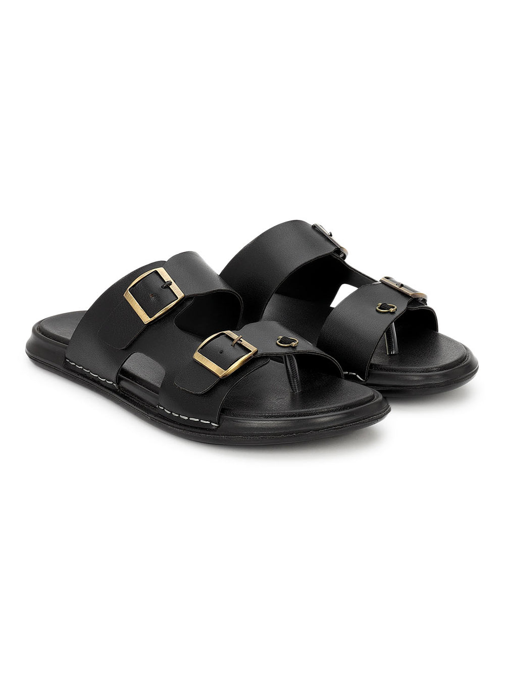 Eeken Men Comfort Sandals Double Buckle Easy Wear Slip On for Casual Daily use