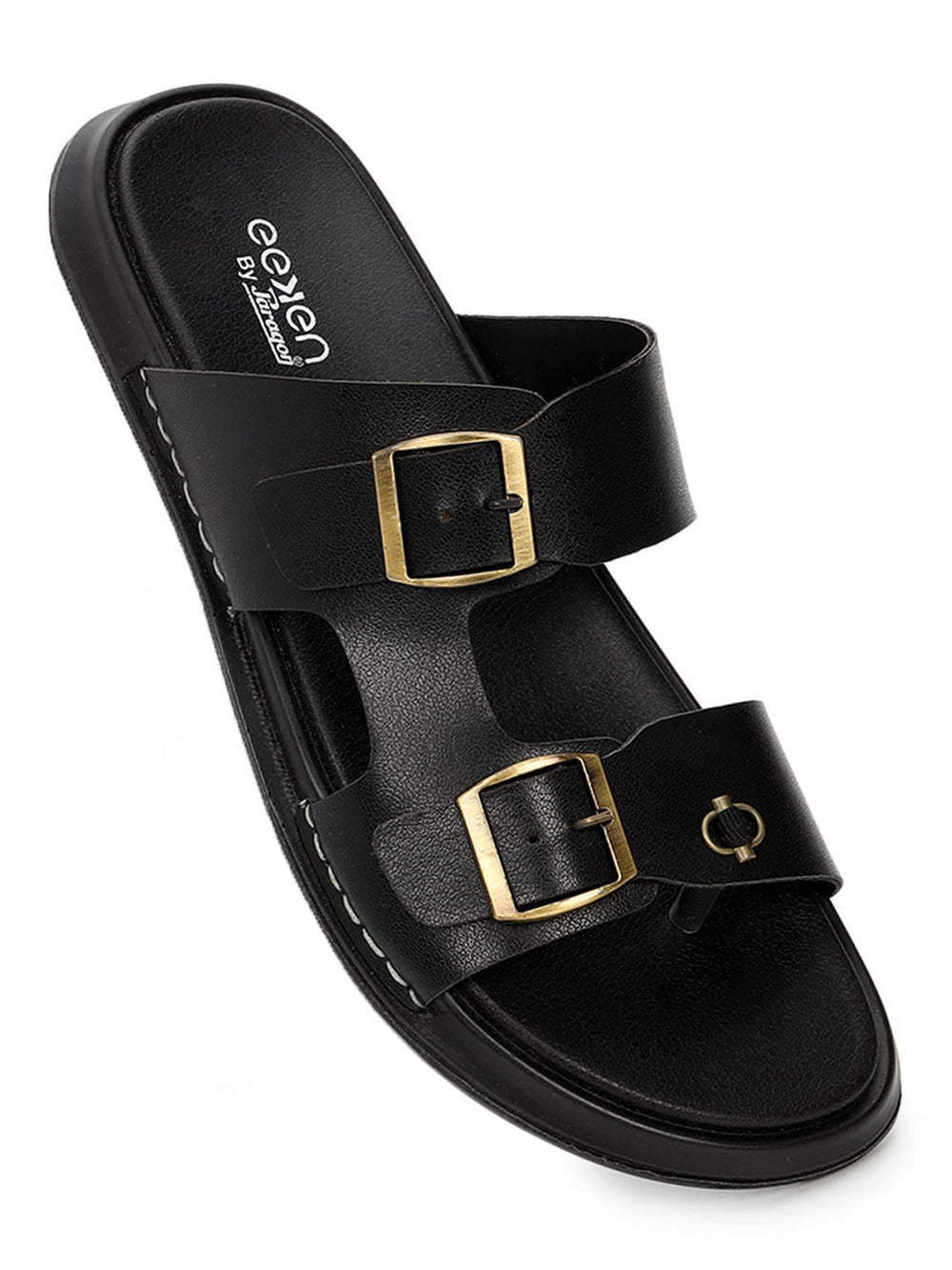 Eeken Men Comfort Sandals Double Buckle Easy Wear Slip On for Casual Daily use