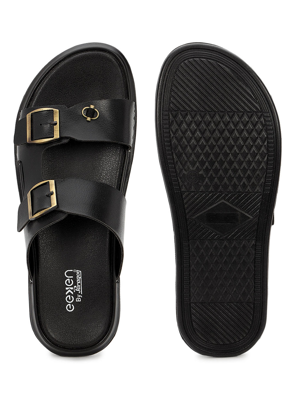 Eeken Men Comfort Sandals Double Buckle Easy Wear Slip On for Casual Daily use