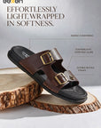 Eeken Men Comfort Sandals Double Buckle Easy Wear Slip On for Casual Daily use