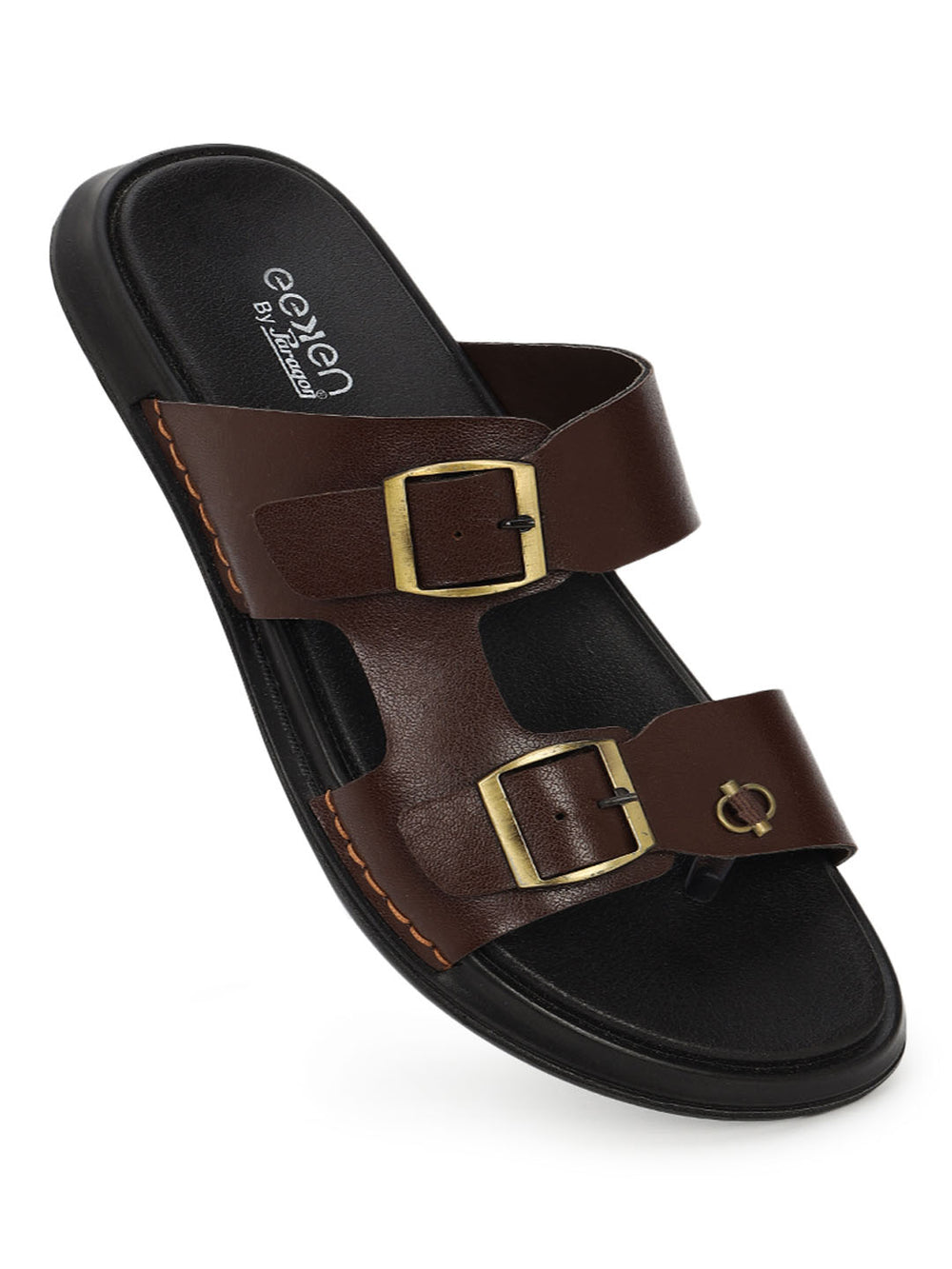 Eeken Men Comfort Sandals Double Buckle Easy Wear Slip On for Casual Daily use