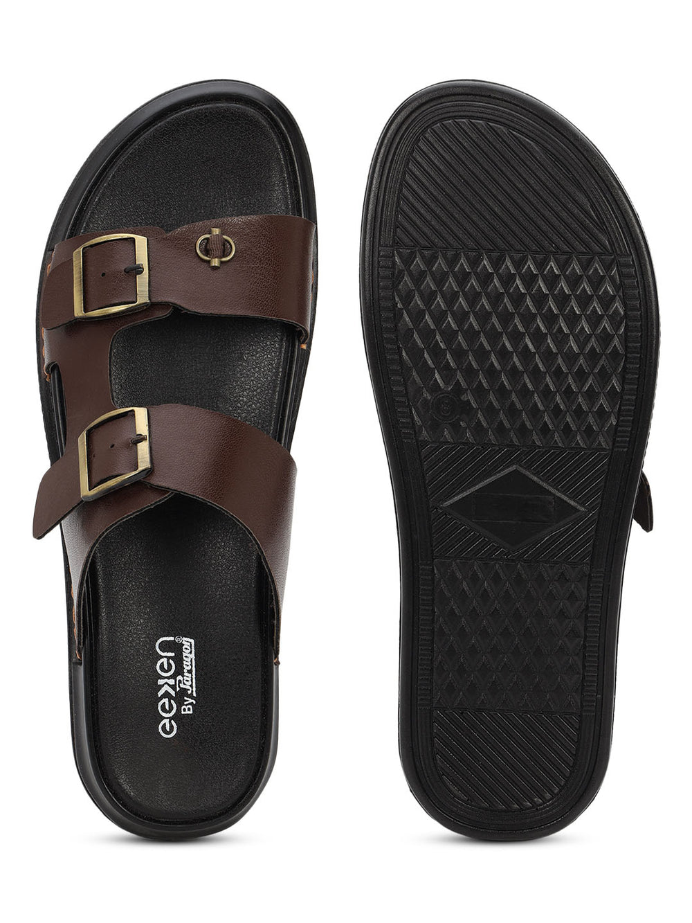 Eeken Men Comfort Sandals Double Buckle Easy Wear Slip On for Casual Daily use
