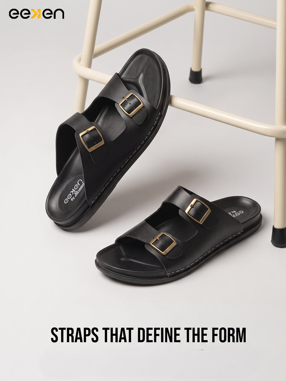 Eeken Men Sandals Comfortable Dual Buckle for Daily Casual and Outdoor Use