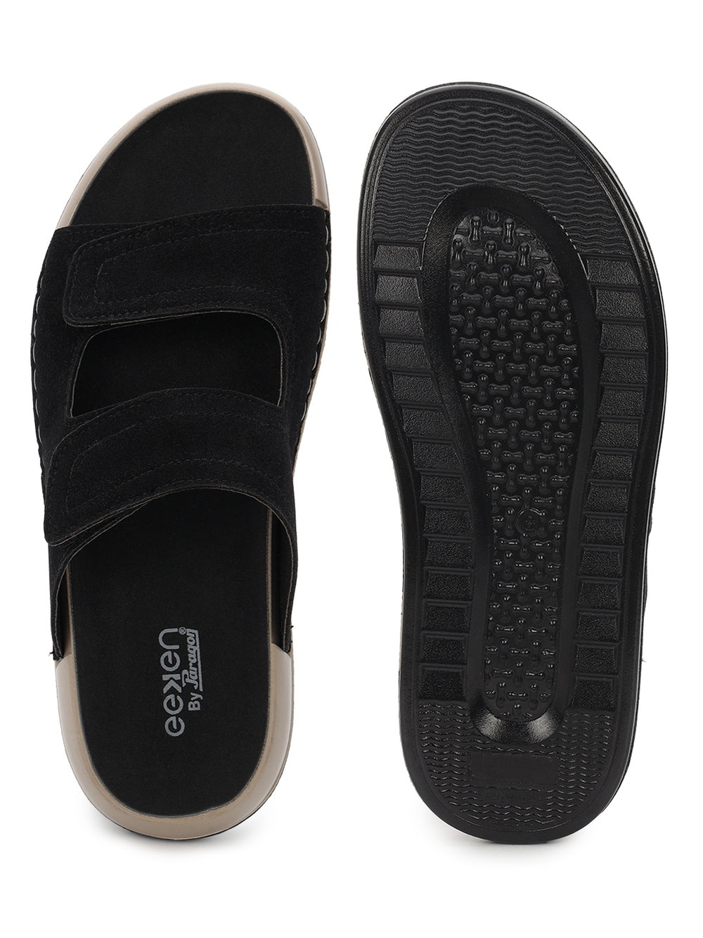 Eeken Men Sandals Comfortable Easy Slip On Velcro Strap for Daily Use
