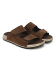 Eeken Men Sandals Velcro Strap Casual Slip On For Daily Use with Cushioned Footbed
