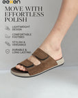 Eeken Men Sandals Velcro Strap Casual Slip On For Daily Use with Cushioned Footbed