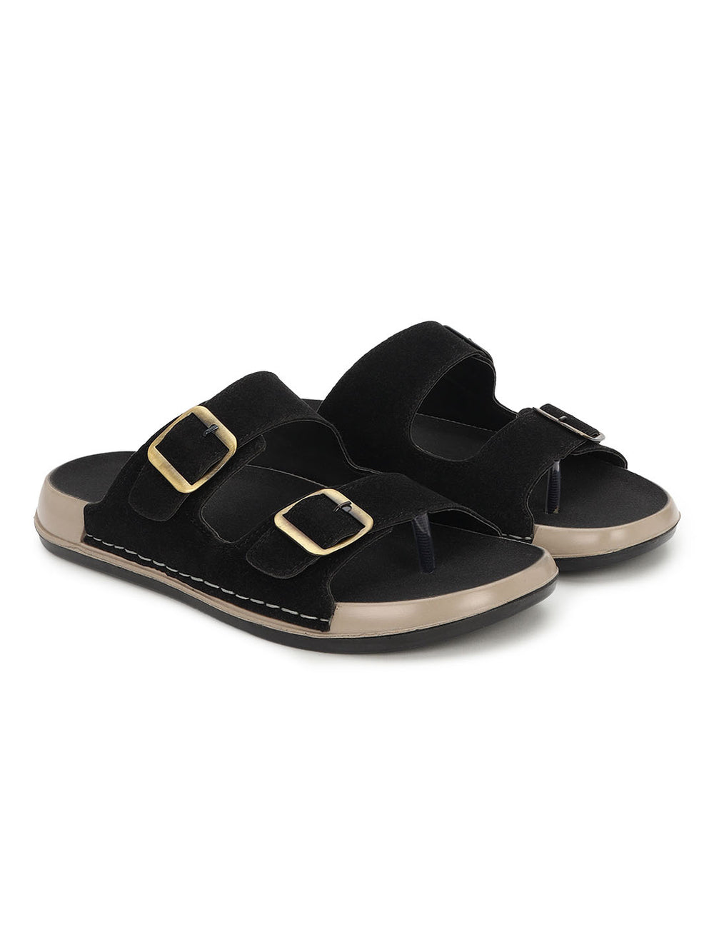 Eeken Men Sandals Double Buckle Casual Daily Use Slip On for All day Comfort