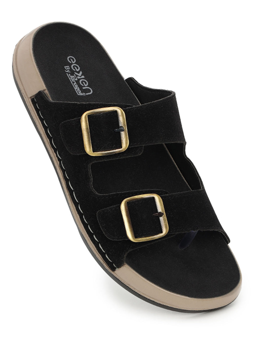 Eeken Men Sandals Double Buckle Casual Daily Use Slip On for All day Comfort