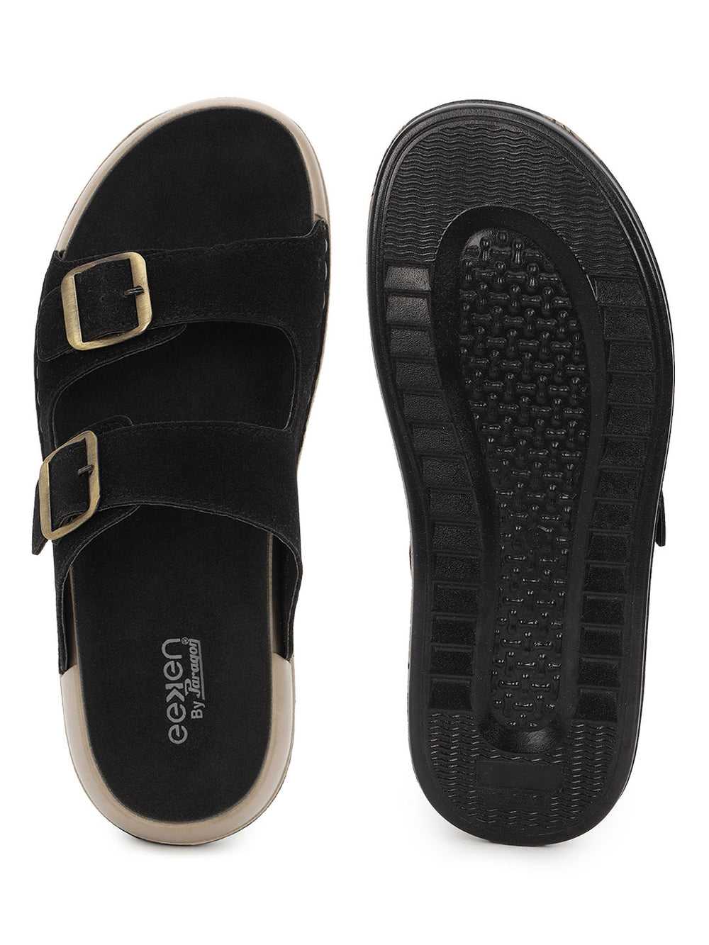 Eeken Men Sandals Double Buckle Casual Daily Use Slip On for All day Comfort