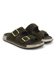 Eeken Men Sandals Leightweight Dual Buckle Slip On for Daily Use