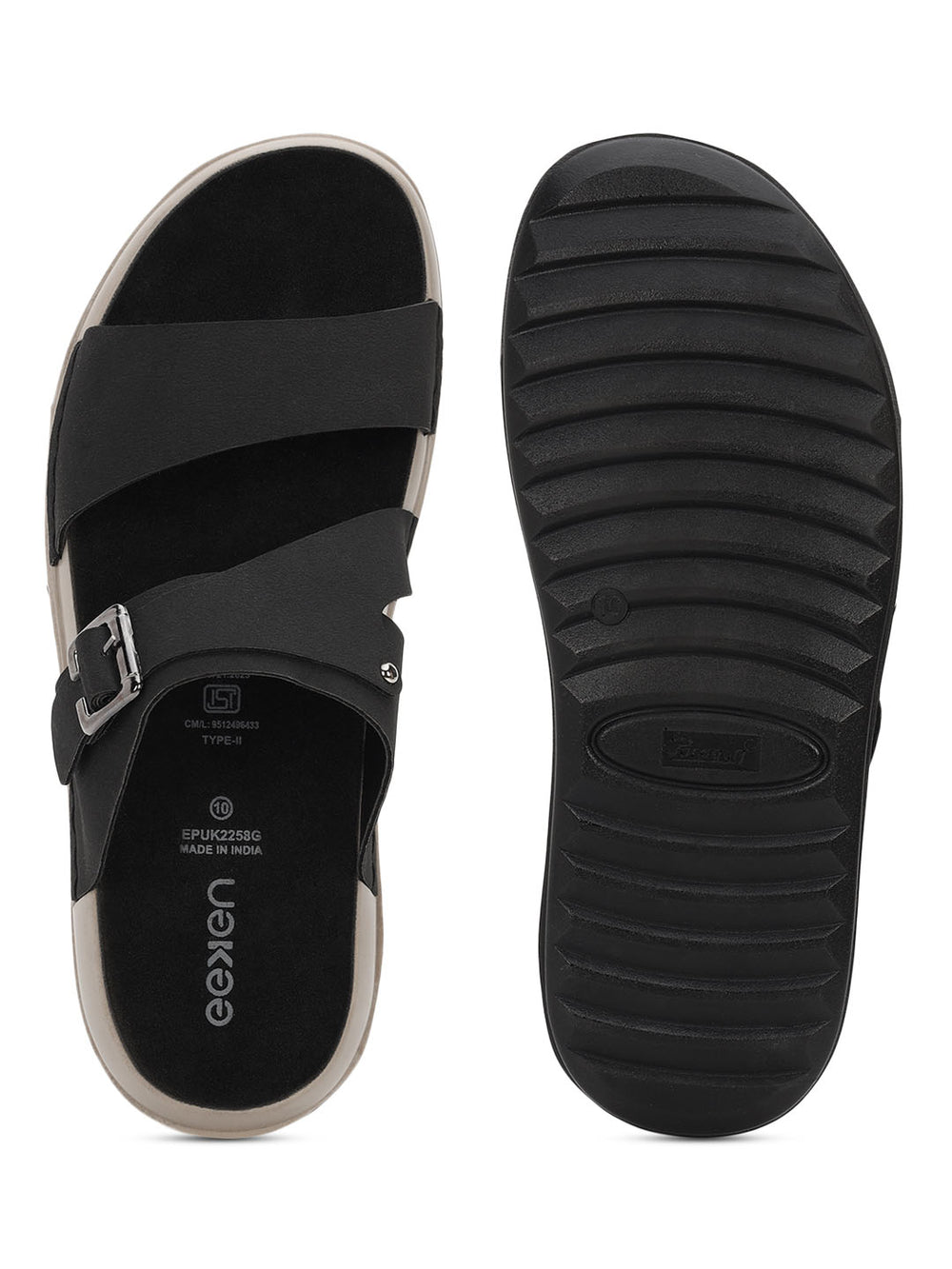 Eeken Men Sandals Comfortable Dual Strap Adjustable Buckle for Daily Casual and Outdoor Use