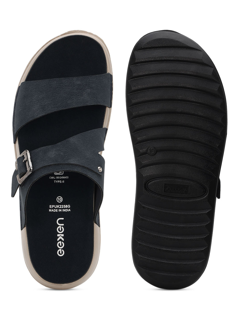 Eeken Men Sandals Comfortable Dual Strap Adjustable Buckle for Daily Casual and Outdoor Use