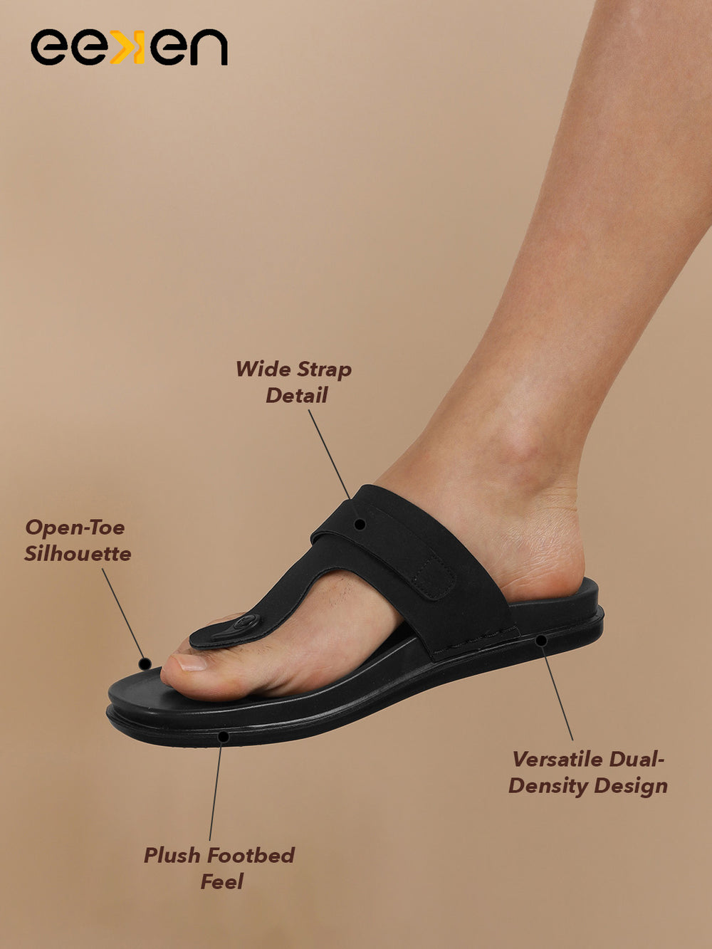 Eeken Men Casual Sandals Comfortable Footbed | Toe Post Slip On | Premium|Lightweight for Daily Use | Slip Resistent | Water repellent