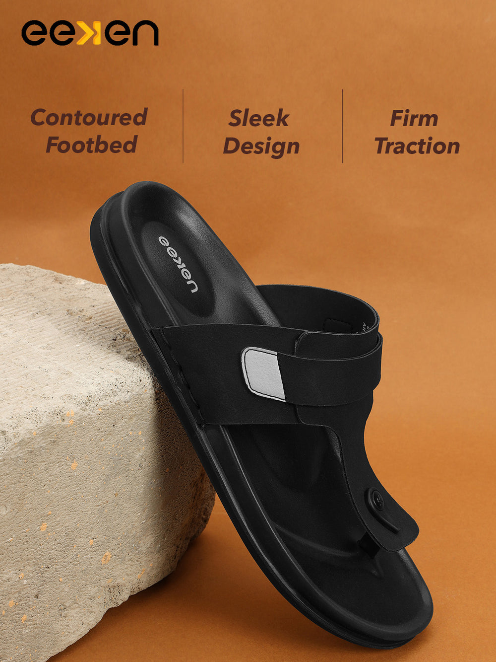 Eeken Men Casual Sandals Comfortable Footbed | Toe Post Slip On | Premium|Lightweight for Daily Use | Slip Resistent | Water repellent