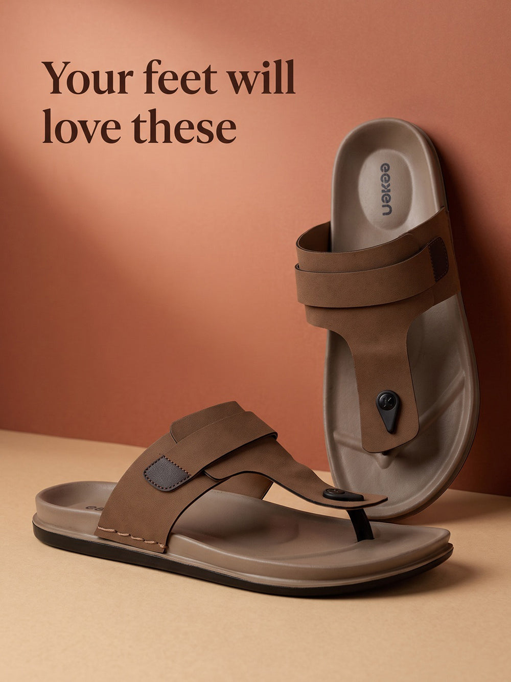 Eeken Men Casual Sandals Comfortable Footbed | Toe Post Slip On | Premium|Lightweight for Daily Use | Slip Resistent | Water repellent