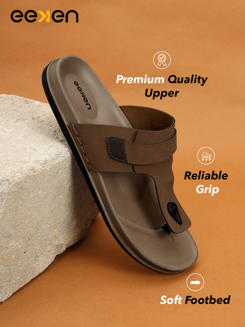 Eeken Men Casual Sandals Comfortable Footbed | Toe Post Slip On | Premium|Lightweight for Daily Use | Slip Resistent | Water repellent