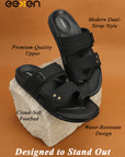 Eeken Men Casual Sandals Soft Footbed | Toe Ring Buckle Strap Slip On | Sleek Dual Strap styling for Daily Outdoor Use