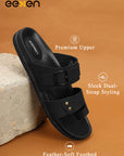 Eeken Men Casual Sandals Soft Footbed | Toe Ring Buckle Strap Slip On | Sleek Dual Strap styling for Daily Outdoor Use