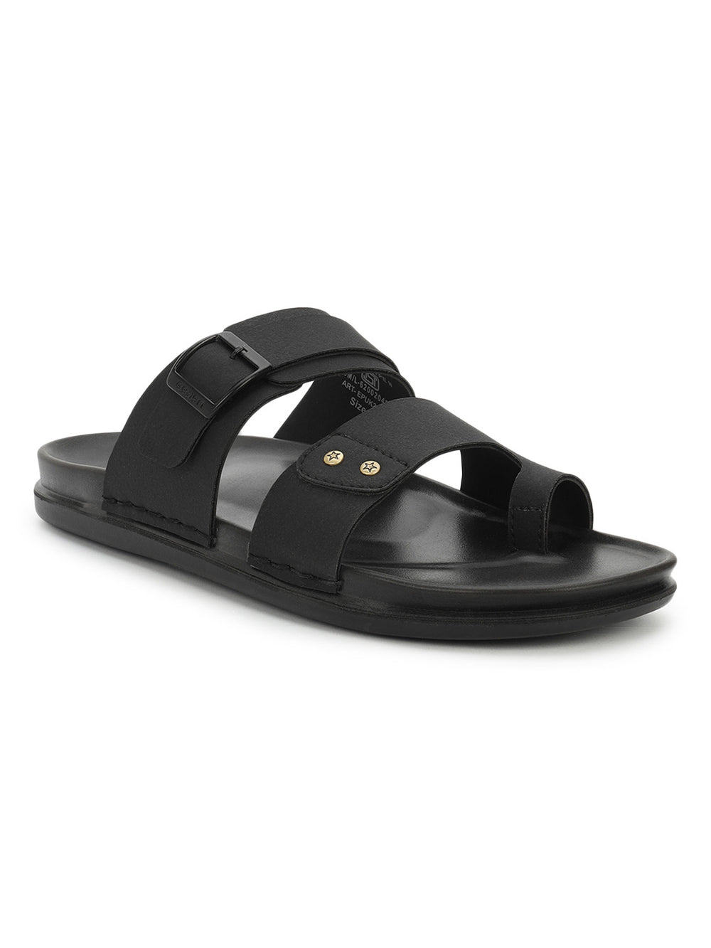 Eeken Men Casual Sandals Soft Footbed | Toe Ring Buckle Strap Slip On | Sleek Dual Strap styling for Daily Outdoor Use