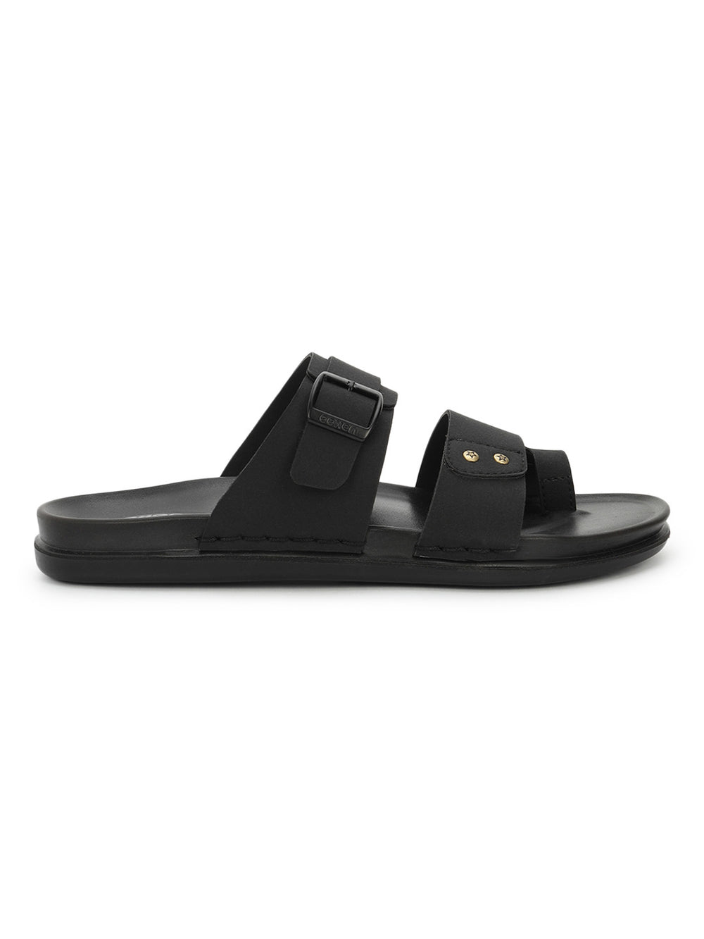 Eeken Men Casual Sandals Soft Footbed | Toe Ring Buckle Strap Slip On | Sleek Dual Strap styling for Daily Outdoor Use