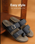 Eeken Men Casual Sandals Soft Footbed | Toe Ring Buckle Strap Slip On | Sleek Dual Strap styling for Daily Outdoor Use