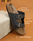 Eeken Men Casual Sandals Cushioned Footbed | Premium finish | Sturdy Grip| Dual Buckle Two Strap Slip On for Daily Outdoor Use