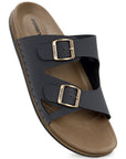 Eeken Men Casual Sandals Cushioned Footbed | Premium finish | Sturdy Grip| Dual Buckle Two Strap Slip On for Daily Outdoor Use