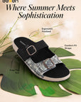 Eeken Women Sandals Dual Buckle Lightweight Stylish Daily Wear