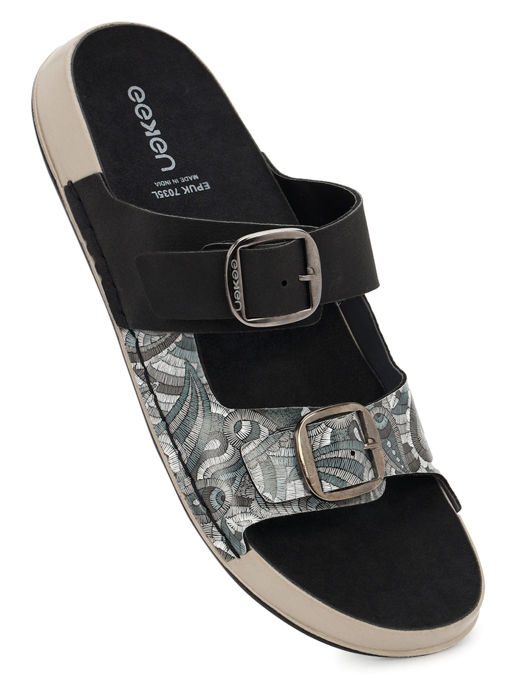 Eeken Women Sandals Dual Buckle Lightweight Stylish Daily Wear