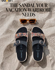 Eeken Women Sandals Dual Buckle Lightweight Stylish Daily Wear