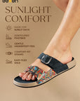 Eeken Women Sandals Dual Buckle Lightweight Stylish Daily Wear