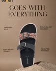 Eeken Women Sandals Dual Buckle Lightweight Stylish Daily Wear