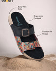 Eeken Women Sandals Dual Buckle Lightweight Stylish Daily Wear