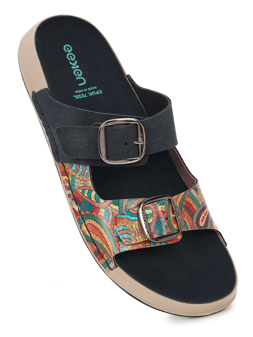 Eeken Women Sandals Dual Buckle Lightweight Stylish Daily Wear