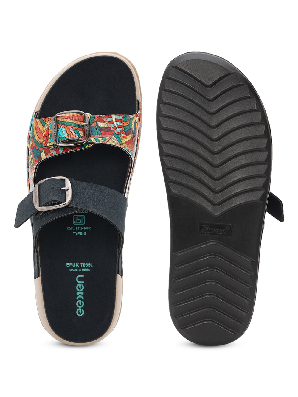 Eeken Women Sandals Dual Buckle Lightweight Stylish Daily Wear