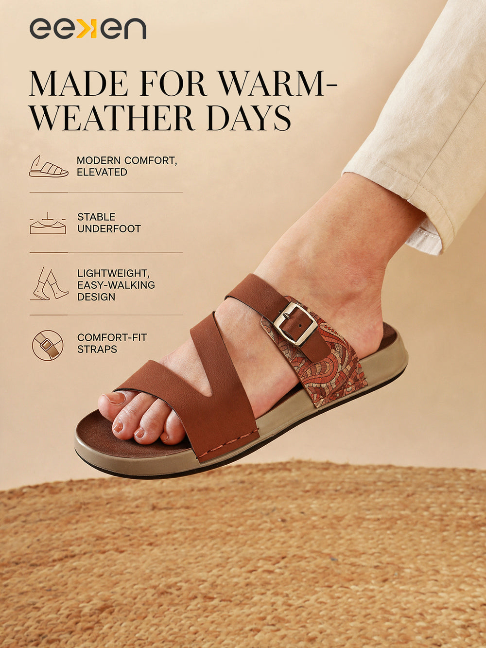 Eeken Women Sandals Comfortable Casual Stylish and Lightweight For Daily Use