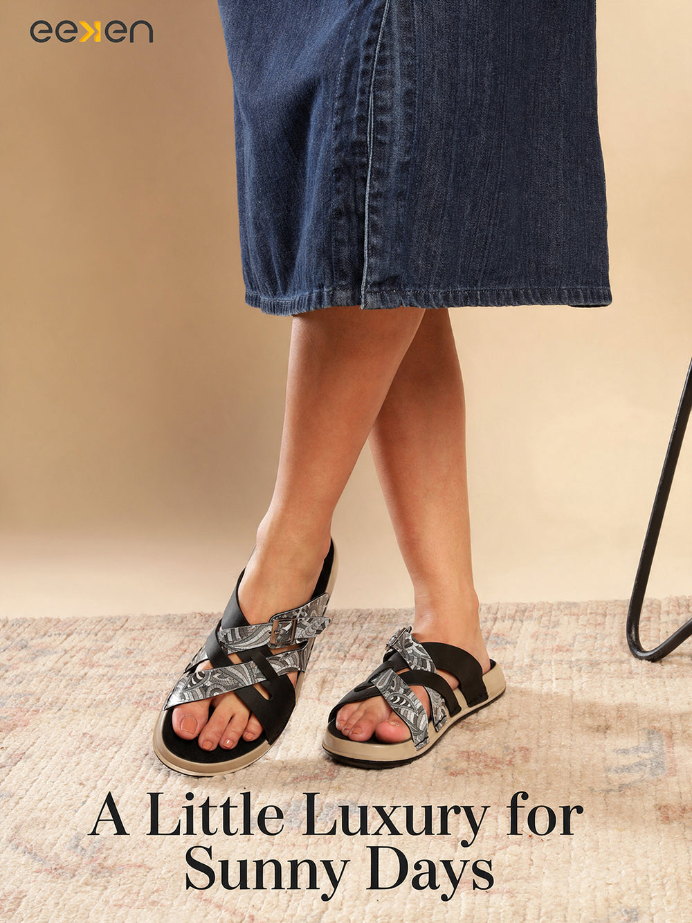 Eeken Women Lightweight Stylish Cross Strap Sandals