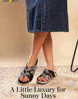 Eeken Women Lightweight Stylish Cross Strap Sandals