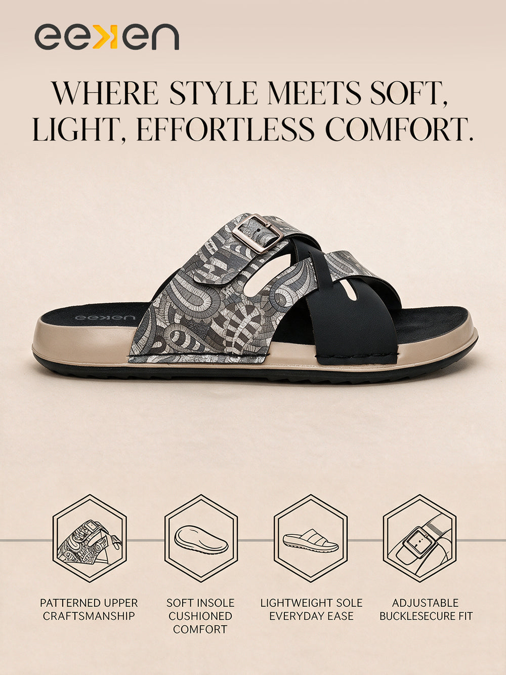 Eeken Women Lightweight Stylish Cross Strap Sandals