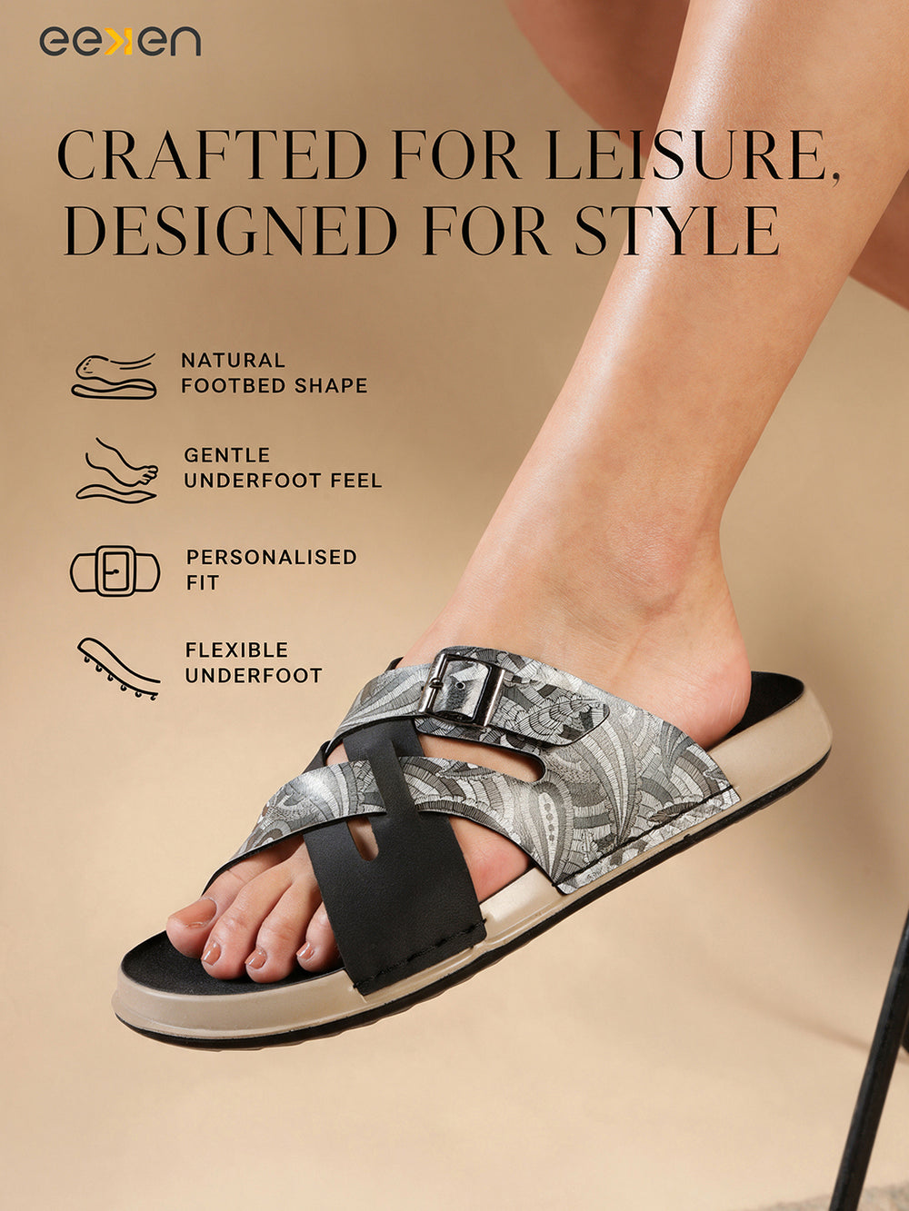 Eeken Women Lightweight Stylish Cross Strap Sandals