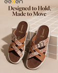 Eeken Women Lightweight Stylish Cross Strap Sandals