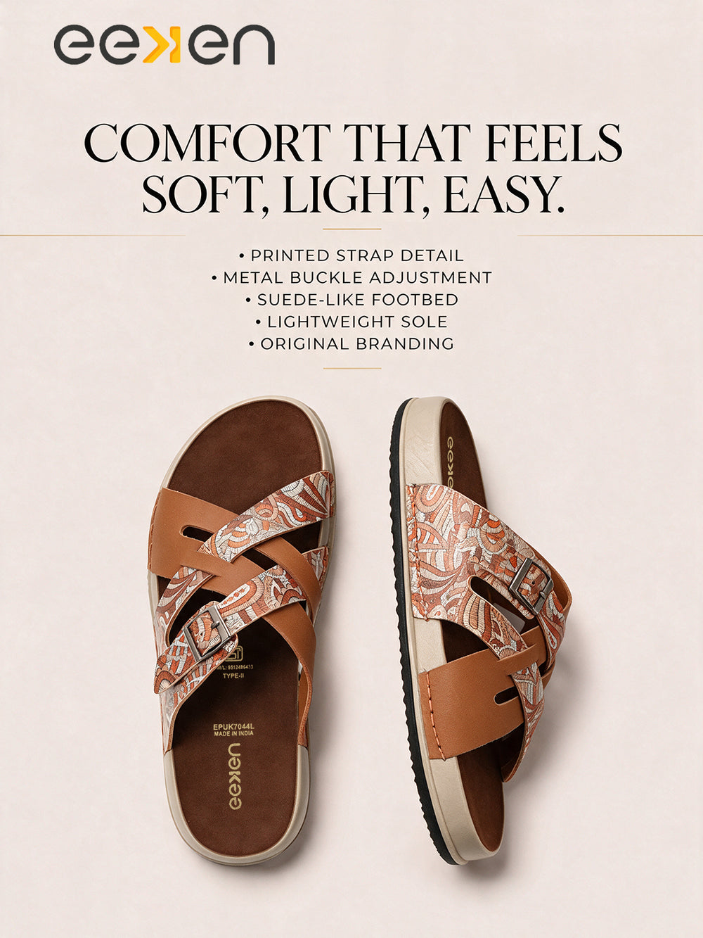 Eeken Women Lightweight Stylish Cross Strap Sandals