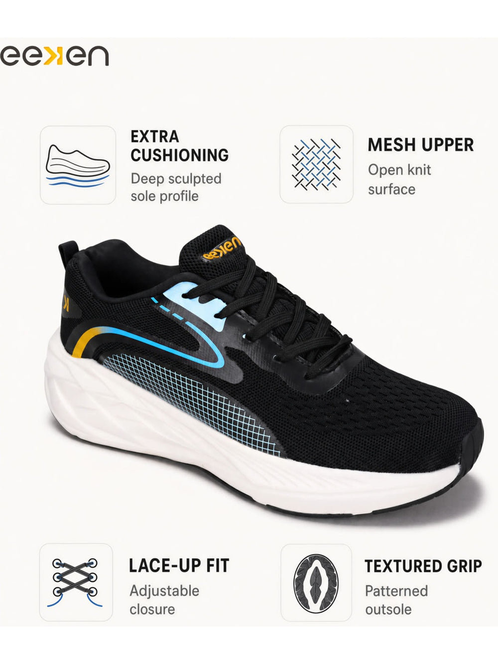 Paragon Eeken Men Comfortable Lightweight Shock Absorbing Running Shoes for Wear