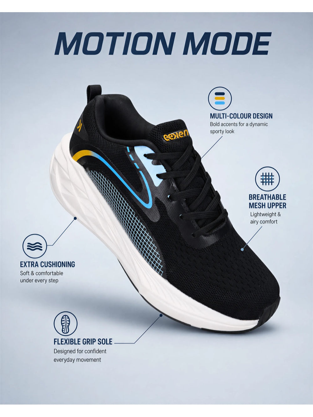 Paragon Eeken Men Comfortable Lightweight Shock Absorbing Running Shoes for Wear