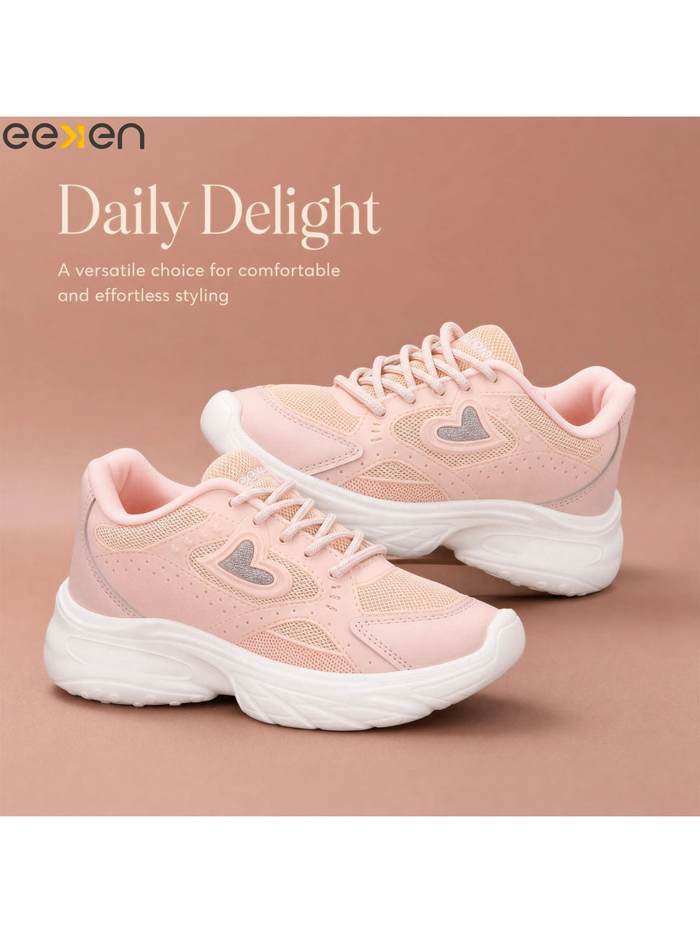 Paragon Eeken Women Comfortable Cushioned Sports Shoes with Heart Accent Design