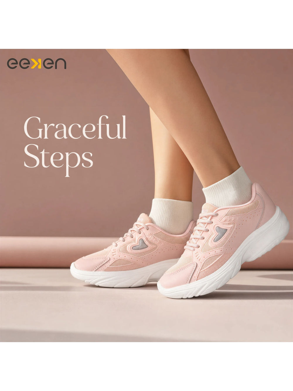 Paragon Eeken Women Comfortable Cushioned Sports Shoes with Heart Accent Design